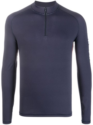 Orlebar Brown - logo-print compression jumper - men - Polyamide/Elastane - M - Blue