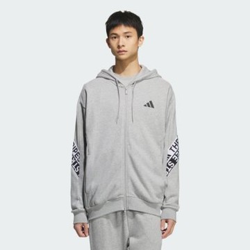 adidas 愛迪達 外套 男 運動連帽外套 亞規 WORD FT FZ HD 灰 KA1277