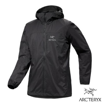 【ARCTERYX 始祖鳥】男 Squamish Hoody 防潑水防風超輕薄連帽風衣外套.夾克_X000007411 黑