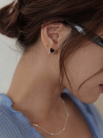 俏皮雙面小愛心耳環(925純銀)