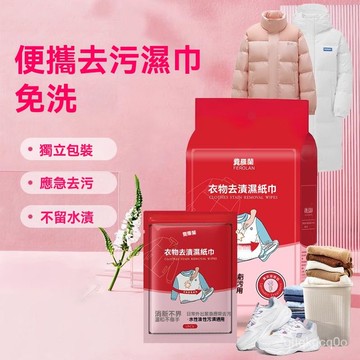 ✈️臺灣24H💌衣物一擦凈 去漬濕巾 去除油汙羽絨服濕巾免洗應急獨立包裝隨身小包 衣物去漬紙巾 擦鞋紙巾 便攜式濕紙巾