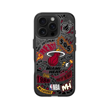 iPhone 16 Pro Clear 酷墨灰 - NBA - 塗鴉系列-邁阿密熱火 Miami Heat - Graffiti