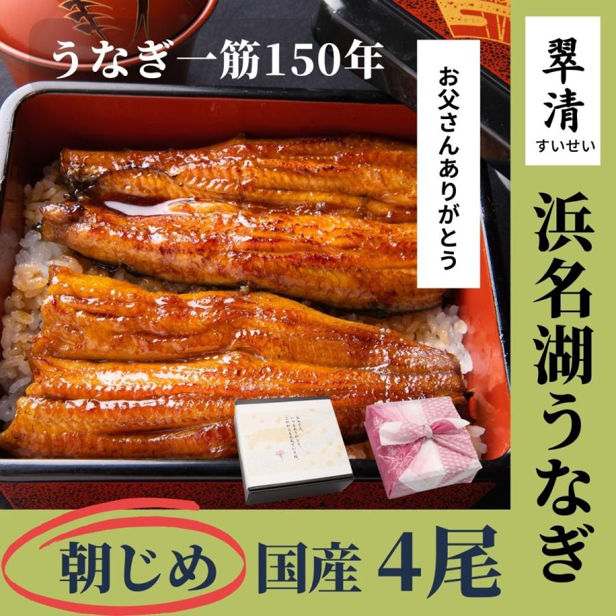 うなぎ 蒲焼 4尾 国産  鰻 ウナギ お中元 高級 人気 美味しい 浜名湖 静岡 老舗 店舗 冷蔵 のし 朝じめ 贈答 贈り物 ギフト お祝い お取り寄せ 内祝 地焼き