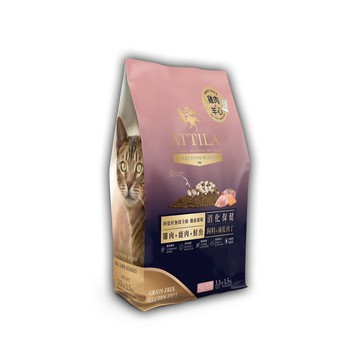【ATTILA 阿提拉】機能凍乾貓糧 雞+鹿+鮭魚 消化保健1.5kg(全齡貓/貓飼料/無穀貓飼料)