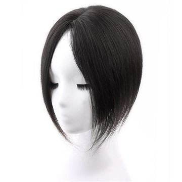 【米蘭精品】真髮髮片補髮塊-透氣補一片式遮白髮增髮量女假髮自然色74jg2