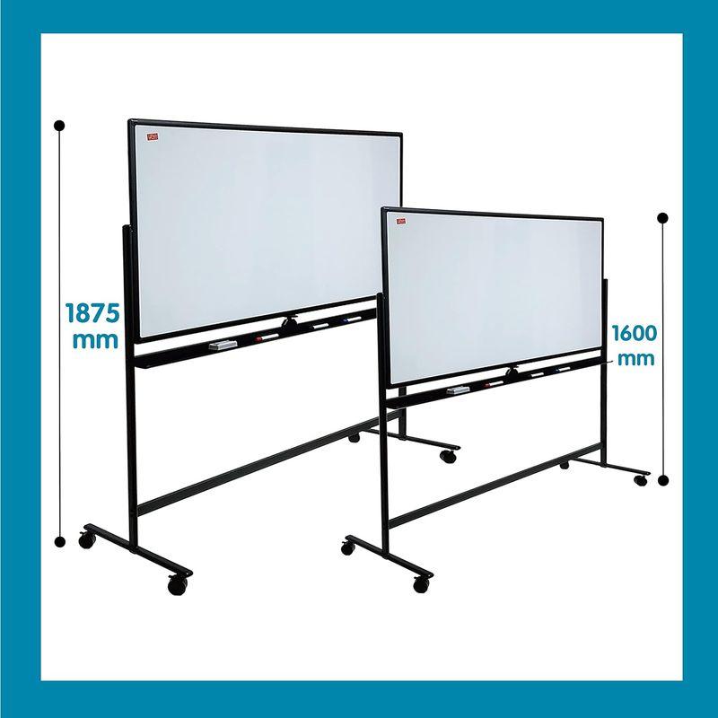 ホワイトボード脚付き white board ホワイトボード 両面 幅1800x高さ900 回転式 立てる 高さ調整 2段