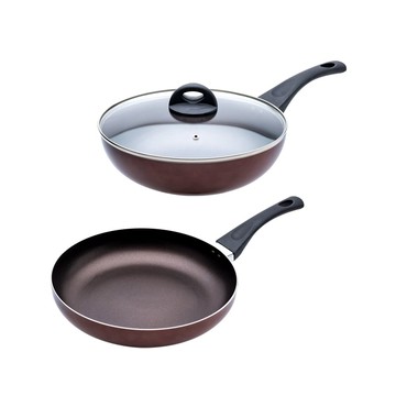 CookPower TITANIUM鈦晶不沾鍋雙鍋三件組32cm-IH/電磁爐適用(32炒含蓋+32煎)