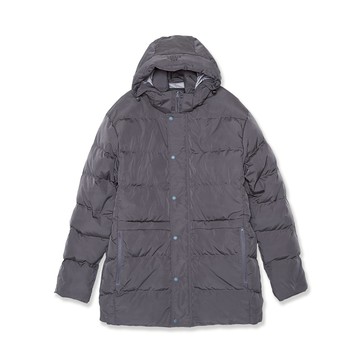 5th STREET｜男裝｜長版防寒連帽羽絨外套｜暗灰色