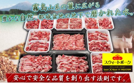 「前田さん家のスウィートポーク」肉肉肉4kgセット_16-8902_(都城市) 豚 ブランド豚 ロース バラ 切り落とし ひき肉 セット 4kg