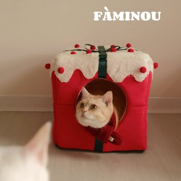 FÀMINOU．Gave聖誕禮物寵物窩 貓窩狗窩 寵物睡墊 寵物床 貓窩狗窩 貓床狗床 寵物居家 交換禮物 聖誕節耶誕節