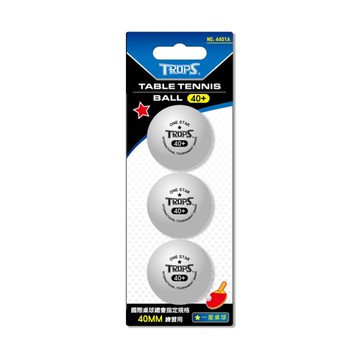 TROPS一星桌球3入白(40+乒乓球/40mm練習球/賽璐珞球/特波士)