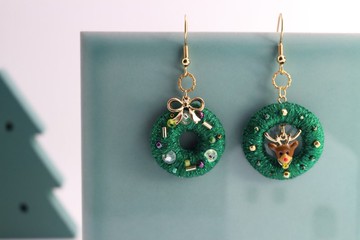 刺繡耳環 - 在聖誕節之前 Before Christmas (Reindeer)