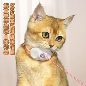 【AFAMIC 艾法】解放雙手貓咪自嗨神器紅外線激光逗貓棒項圈(逗貓筆 寵物頸圈 寵物項圈 貓咪玩具 貓咪用品)