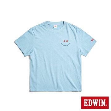 EDWIN 男款 寬版 吉普車印花短袖T恤(淺藍色)