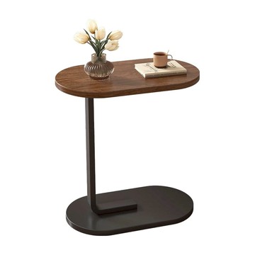 北歐風沙發邊小茶几客廳邊桌  胡桃色 + 黑色