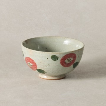 日本美濃燒 - 昭和山茶飯碗 - 11.7cm - 兩款任選 赤椿
