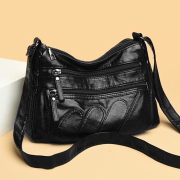 水洗皮時尚軟皮單肩斜挎大容量潮流多兜媽媽秋冬新款百搭女士包包