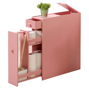 朵拉 日式衛浴收納架 15.5cm寬 極薄設計  粉色  1個