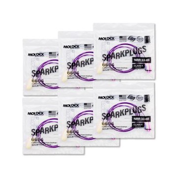 (6包超值組)美國MOLDEX- SparkPlugs超柔軟PU慢回彈隔音靜音耳塞-型號6654炫彩帶線版1對/包(NRR33dB降噪規格,露營助眠器,小耳道適用)