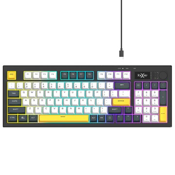 FOXXRAY 狐鐳 烈影旋鈕式極致靜音電競鍵盤  FXR-BKL-97  混和顏色  製造商軸