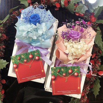 聖誕節禮物 客制化 乾燥花 不凋花禮盒 字母 頸鏈 項鍊婚禮小物