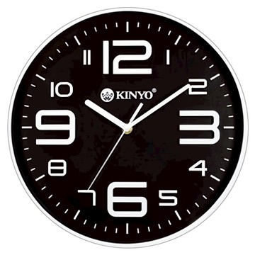 Kinyo 繽紛彩漾掛鐘 #369 305*43*305mm  黑色