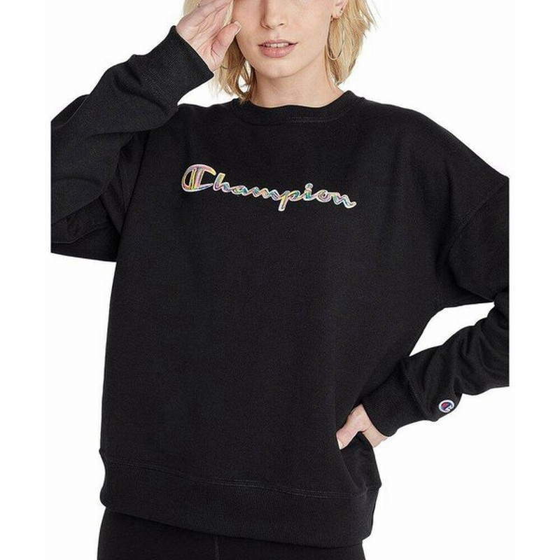 チャンピオン Champion レディース スウェット トレーナー トップス Logo Sweatshirt Black 通販 Lineポイント最大0 5 Get Lineショッピング