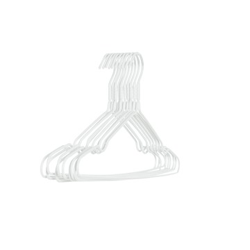 樂嫚妮 [買一送一]全浸塑防鏽防滑衣架-20入-白白