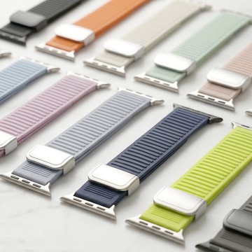 跑道扣山地紋 硅膠磁吸錶帶 適用於 Apple Watch 12-11-10-9-ultra 42/45/46/49mm