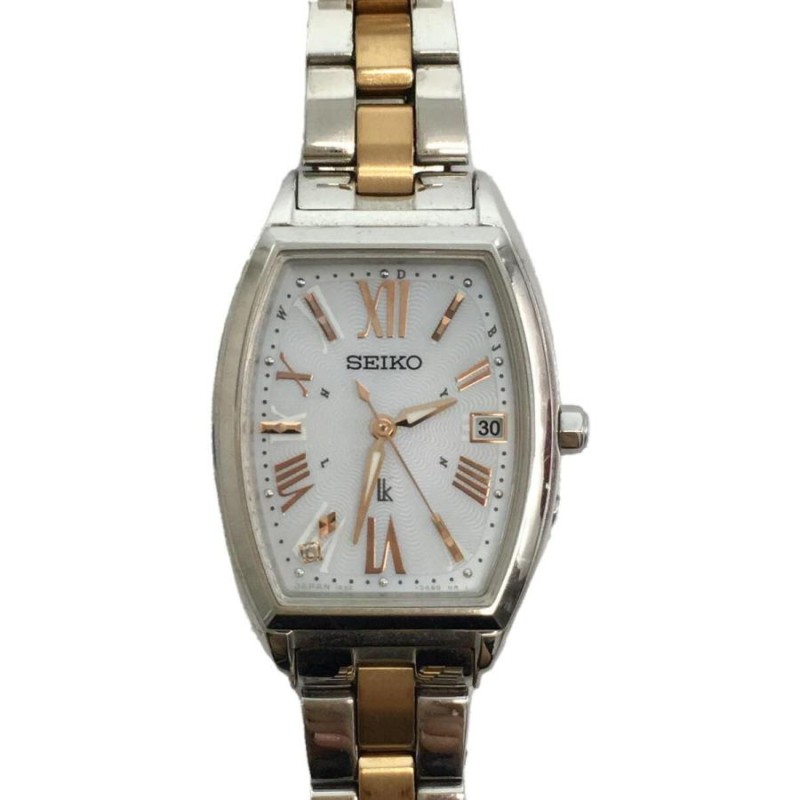 SEIKO◇ソーラー腕時計/アナログ/ステンレス/WHT/SLV/1B32-0AA0 | LINE