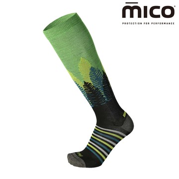 MICO 羊毛滑雪襪 輕量羊毛滑雪襪 CA0241 (21) / 122黑綠 (M-XL)