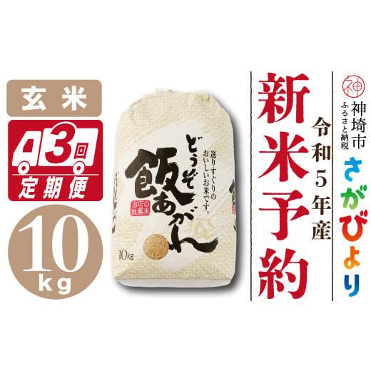 ふるさと納税 佐賀県 神埼市 令和5年産さがびより 玄米 10kg 3か月定期便 (H061…