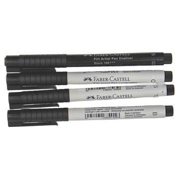 FABER-CASTELL 輝柏 藝術家級 PITT彩會毛刷筆  黑白雙色  1盒