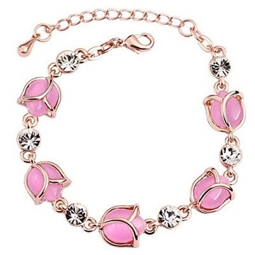 925純銀手鍊 貓眼石手環-韓版時尚夏日玫瑰生日情人節禮物女飾品8色73jr10【獨家進口】【米蘭精品】