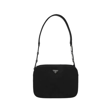 PRADA 全黑塑膠背帶裝飾相機包肩背包