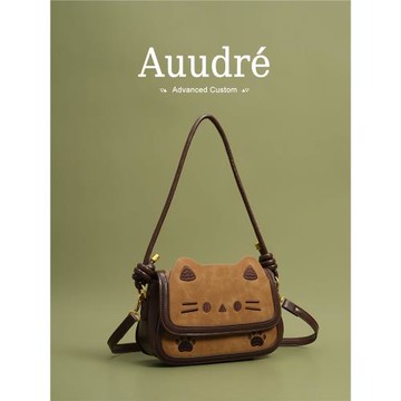 Auudre高級質感復古小貓單肩腋下包包女式2025新款秋冬通勤斜挎包