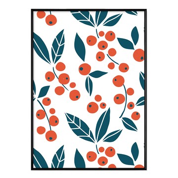 Boluo 菠蘿選畫所 酸甜櫻桃紅 掛畫  40 x 30cm  黑色