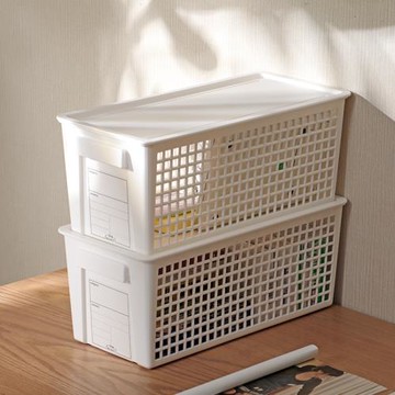 日本進口桌面雜物整理收納籃化妝品零食置物盒浴室廚房塑料儲物筐