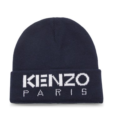 Kenzo - Blue Cotton Blend Logo Beanie