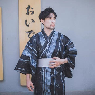台灣出貨 日本男士和服浴衣传统正装武士服花火大会 六件套旅游和服多款式