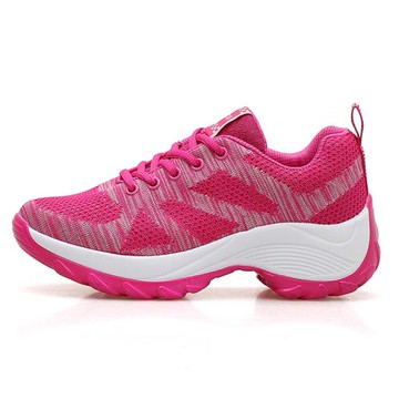 老人鞋女厚底鞋增高鞋女健步鞋爬山鞋松糕旅游鞋波鞋網面鞋老媽鞋