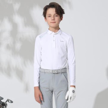 EG兒童高爾夫服裝男童長袖t恤春秋新款青少年衣服 吸濕速干POLO衫