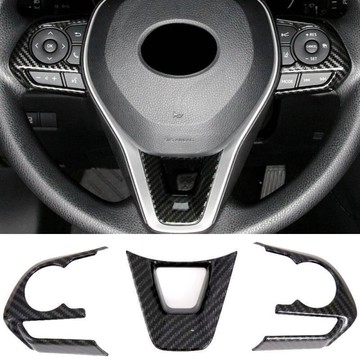 台灣現貨豐田 TOYOTA 2020-2022 Corolla Cross 專用 碳纖紋 方向盤 裝飾框 飾骗 面板 三