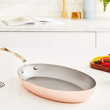 法國 Mauviel 150B 系列 銅單手橢圓煎鍋 35cm