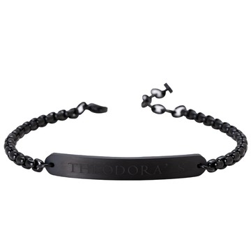 [送男生/生日禮物]【Theodora's】天使的祝福 西德鋼手鍊-男款黑