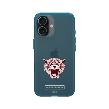 iPhone 17 Clear (相機按鈕) 夜幕藍 - Catalina Estrada - Pink Tiger Head