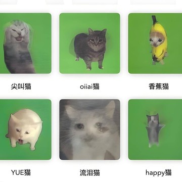 【臺灣發貨】抽象貓咪光柵卡 尖叫流淚 oiiai香蕉貓 6款 光柵卡 解壓小卡