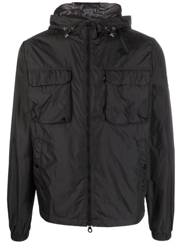 Duvetica - logo-patch zip-up hooded jacket - men - Polyamide/Polyamide - 46 - Black