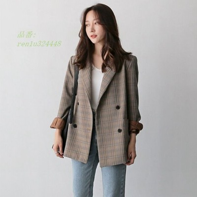 チェック柄 テーラードジャケット レディース オシャレ 春 秋 ジャケット アウター コート 通勤 Ol 代 ポケット付き 通販 Lineポイント最大get Lineショッピング