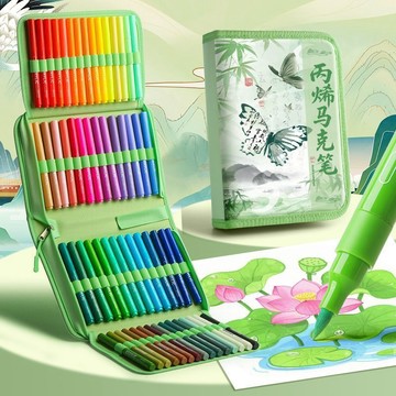 🌟臺灣出貨🌟語季古風丙烯馬克筆軟頭60色兒童學生美術專用水彩筆可水洗不透色 丙烯馬克筆 麥克筆 馬克筆 塗鴉筆